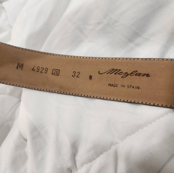 Mezlan Brown Genuine Leather Belt Size 32 - Picture 7 of 8